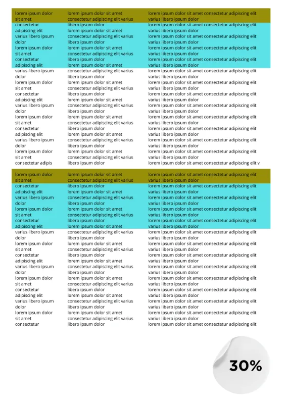 Ukážka strany s 30 % pokrytím tlačou