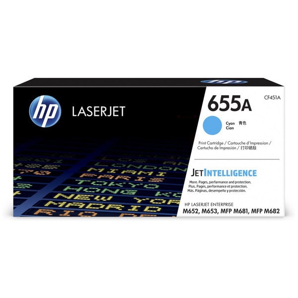 Laserový toner HP 655A (CF451A) cyan (azúrová) - originálny