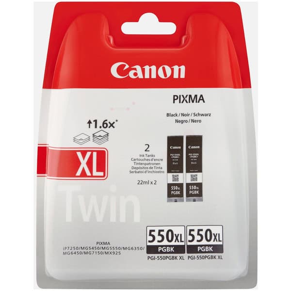 Farba do tlačiarne Canon PGI-550PGBK XL 2ks (6431B010) black (čierna) - originálna
