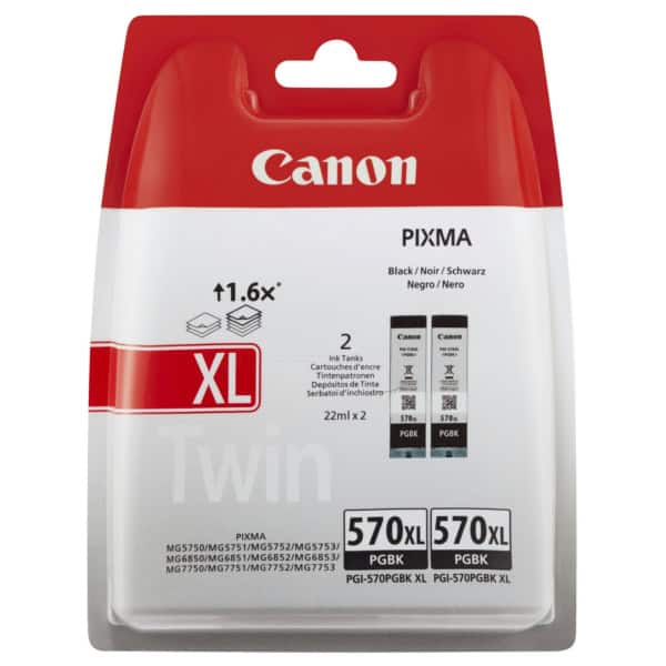 Farba do tlačiarne Canon PGI-570PGBK XL 2ks (0318C010) black (čierna) - originálna