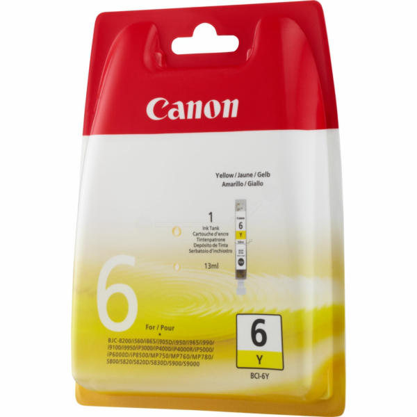 Farba do tlačiarne Canon BCI-6Y (4708A002) yellow (žltá) - originálna