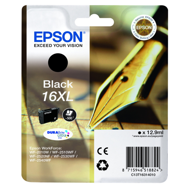 Farba do tlačiarne Epson 16XL (C13T16314010) black (čierna) - originálna