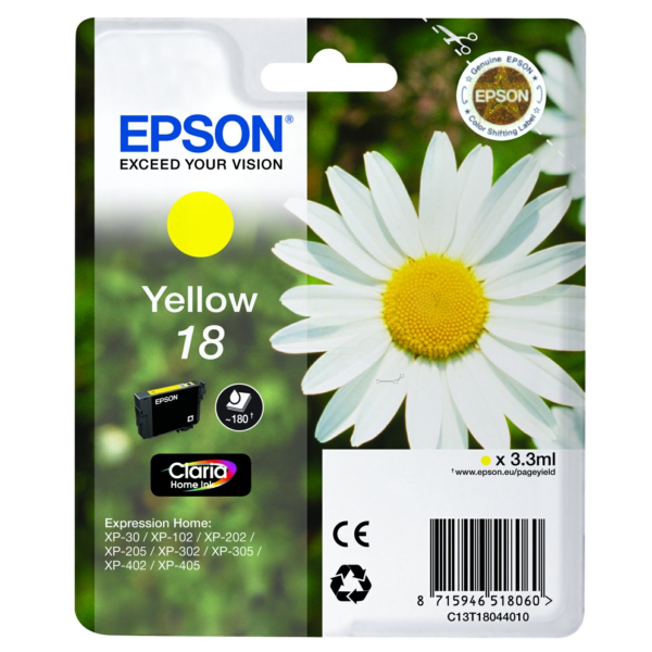 Farba do tlačiarne Epson 18 (C13T18044010) yellow (žltá) - originálna