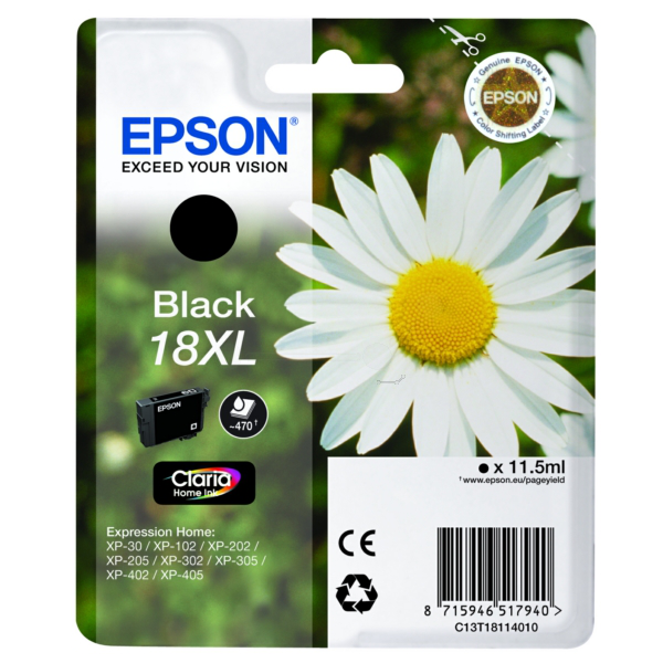Farba do tlačiarne Epson 18XL (C13T18114012) black (čierna) - originálna