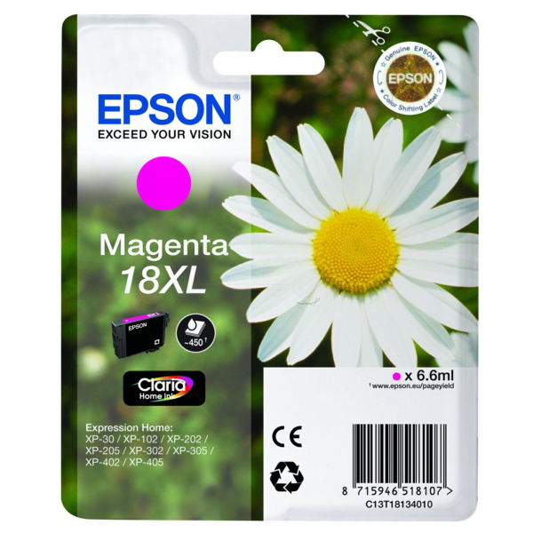 Farba do tlačiarne Epson 18XL (C13T18134012) magenta (purpurová) - originálna
