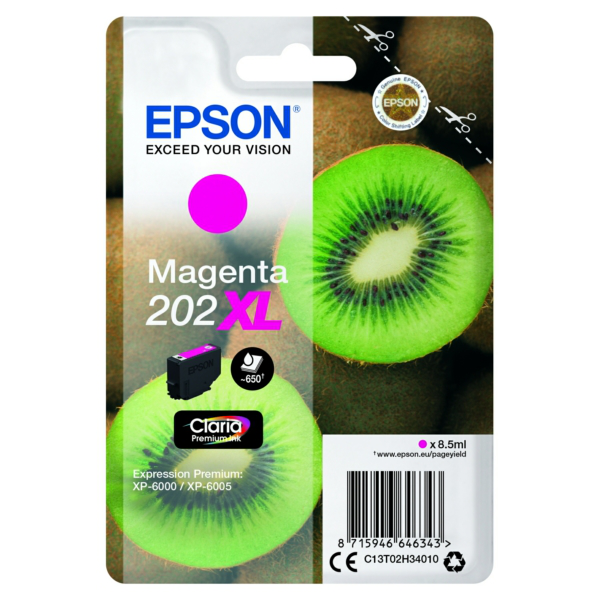 Farba do tlačiarne Epson 202XL (C13T02H34010) magenta (purpurová) - originálna