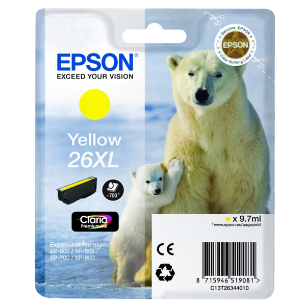 Farba do tlačiarne Epson 26XL (C13T26344010) yellow (žltá) - originálna