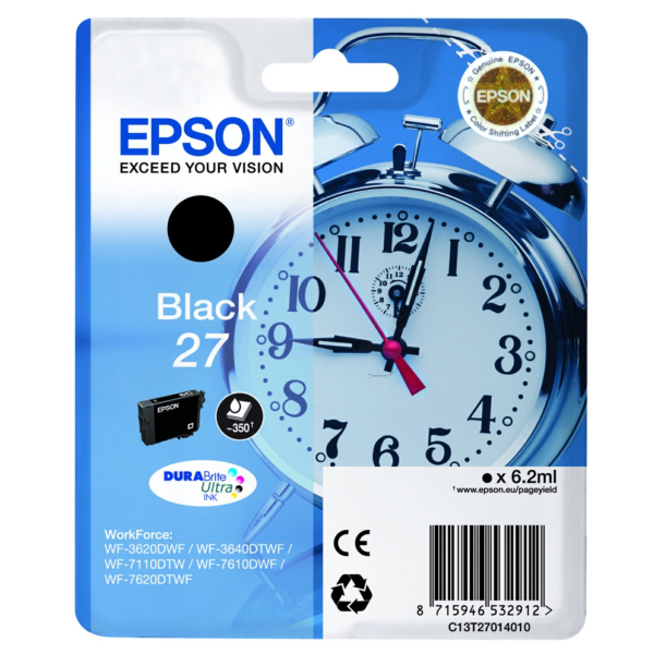 Farba do tlačiarne Epson 27 (C13T27014012) black (čierna) - originálna