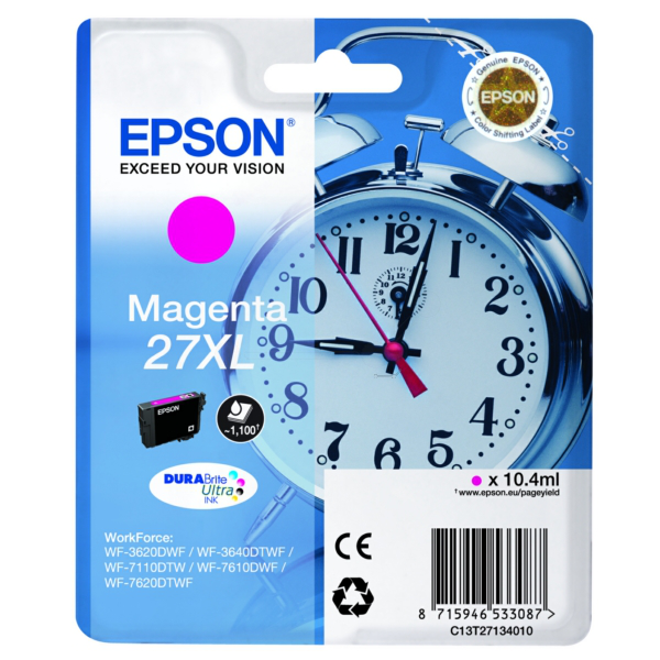 Farba do tlačiarne Epson 27XL (C13T27134012) magenta (purpurová) - originálna