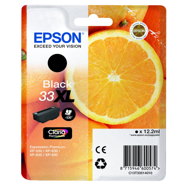 Farba do tlačiarne Epson 33XL (C13T33514010) black (čierna) - originálna