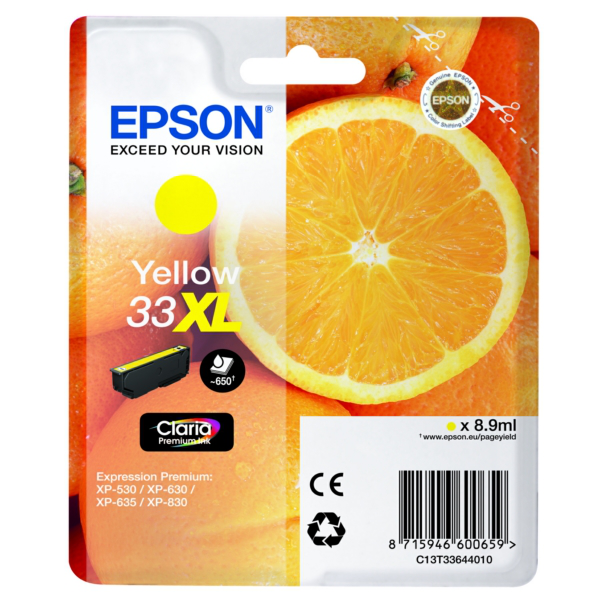 Farba do tlačiarne Epson 33XL (C13T33644010) yellow (žltá) - originálna