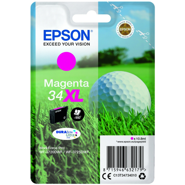 Farba do tlačiarne Epson 34XL (C13T34734010) magenta (purpurová) - originálna