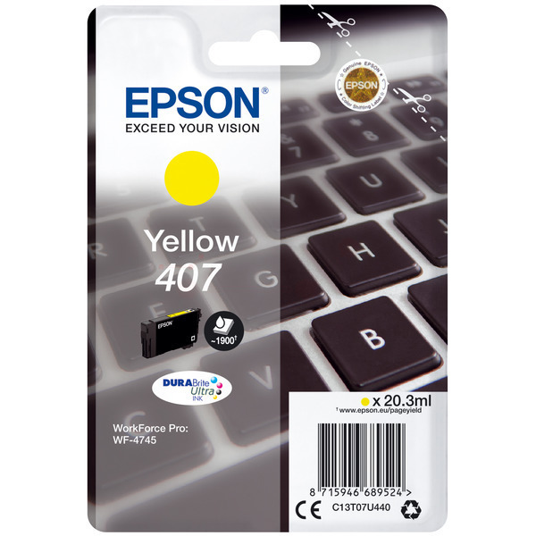 Farba do tlačiarne Epson 407 (C13T07U440) yellow (žltá) - originálna