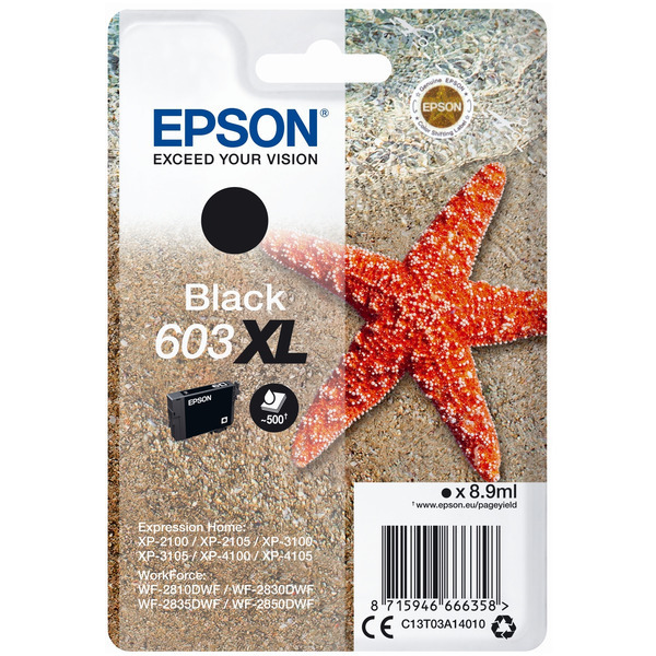 Farba do tlačiarne Epson 603XL (C13T03A14010) black (čierna) - originálna
