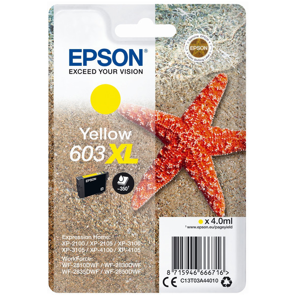 Farba do tlačiarne Epson 603XL (C13T03A44010) yellow (žltá) - originálna