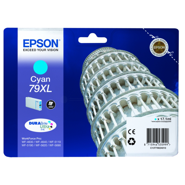 Farba do tlačiarne Epson 79XL (C13T79024010) cyan (azúrová) - originálna