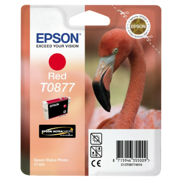 Farba do tlačiarne Epson T0877 (C13T08774010) red (červená) - originálna