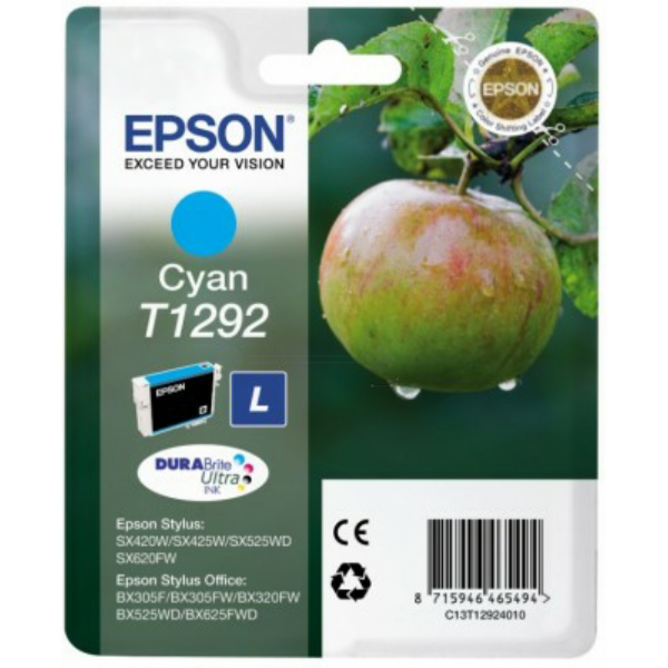Farba do tlačiarne Epson T1292 (C13T12924011) cyan (azúrová) - originálna
