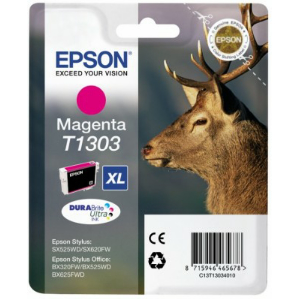 Farba do tlačiarne Epson T1303XL (C13T13034010) magenta (purpurová) - originálna
