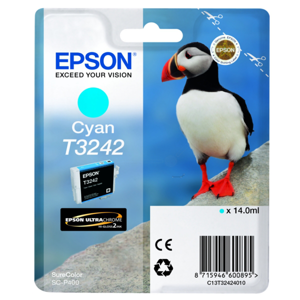 Farba do tlačiarne Epson T3242 (C13T32424010) cyan (azúrová) - originálna