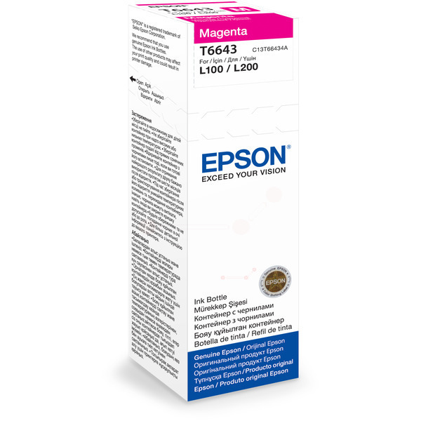 Farba do tlačiarne Epson T6643 (C13T66434A) magenta (purpurová) - originálna