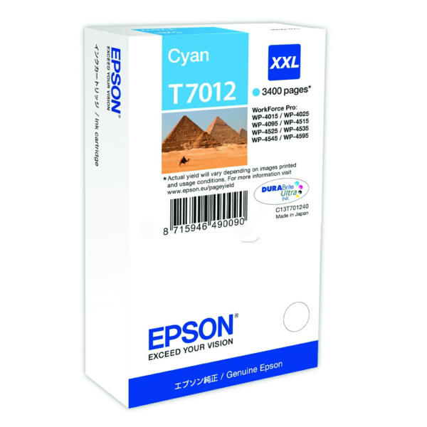 Farba do tlačiarne Epson T7012XXL (C13T70124010) cyan (azúrová) - originálna