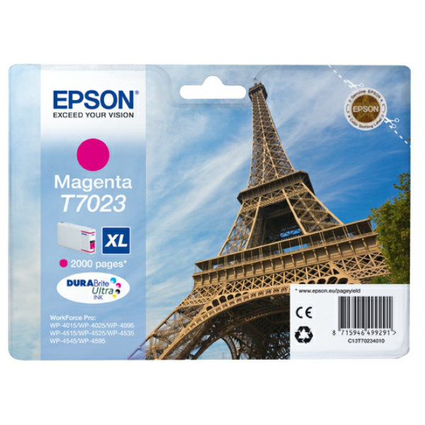 Farba do tlačiarne Epson T7023XL (C13T70234010) magenta (purpurová) - originálna