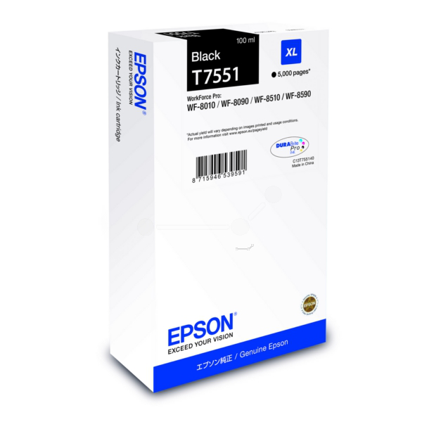Farba do tlačiarne Epson T7551XL (C13T755140) black (čierna) - originálna