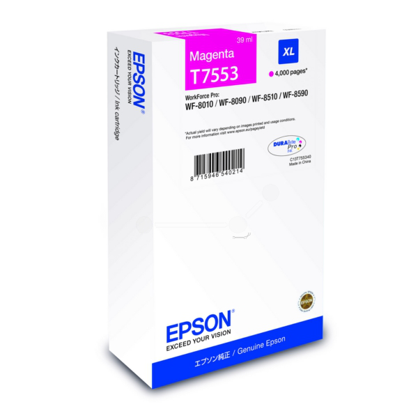 Farba do tlačiarne Epson T7553XL (C13T755340) magenta (purpurová) - originálna