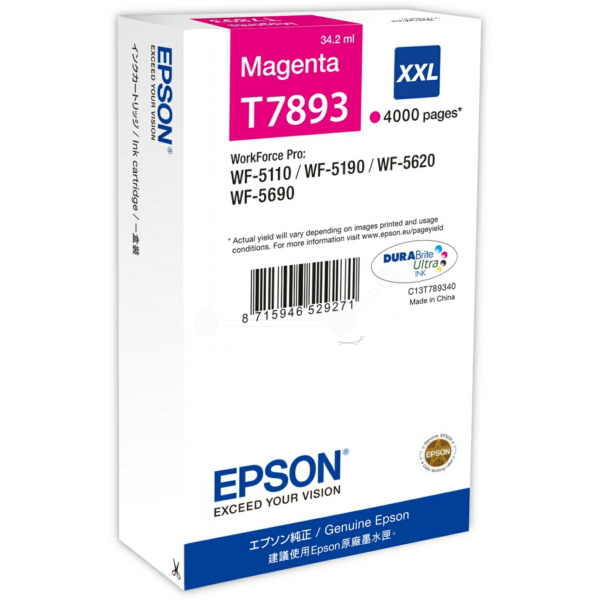 Farba do tlačiarne Epson T7893XXL (C13T78934010) magenta (purpurová) - originálna