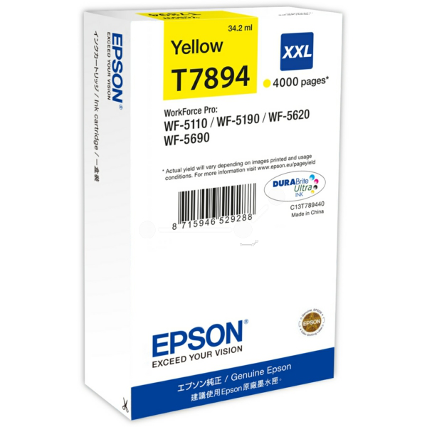 Farba do tlačiarne Epson T7894XXL (C13T78944010) yellow (žltá) - originálna