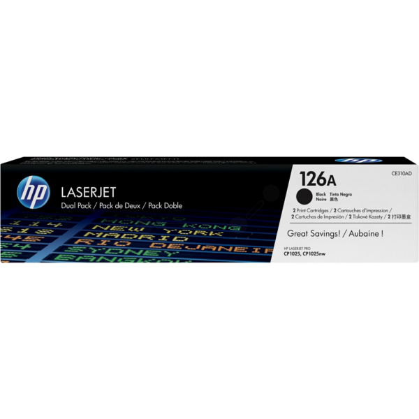Laserový toner HP 126A 2ks (CE310AD) black (čierna) - originálny