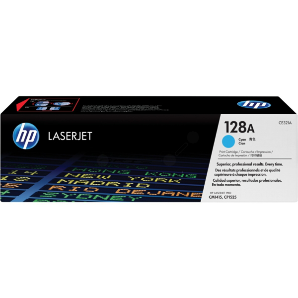 Laserový toner HP 128A (CE321A) cyan (azúrová) - originálny