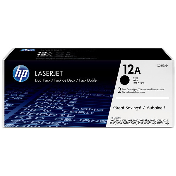 Laserový toner HP 12AD 2ks (Q2612AD) black (čierna) - originálny