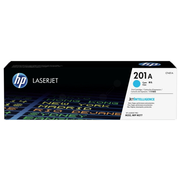 Laserový toner HP 201A (CF401A) cyan (azúrová) - originálny