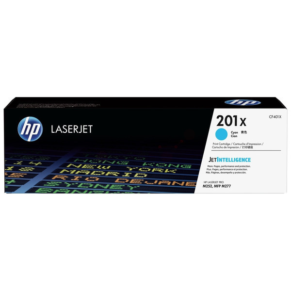 Laserový toner HP 201X (CF401X) cyan (azúrová) - originálny
