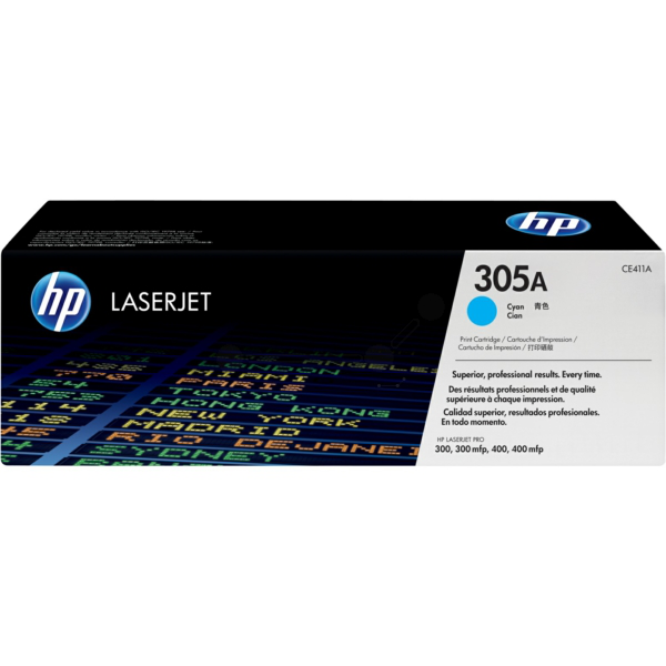 Laserový toner HP 305A (CE411A) cyan (azúrová) - originálny