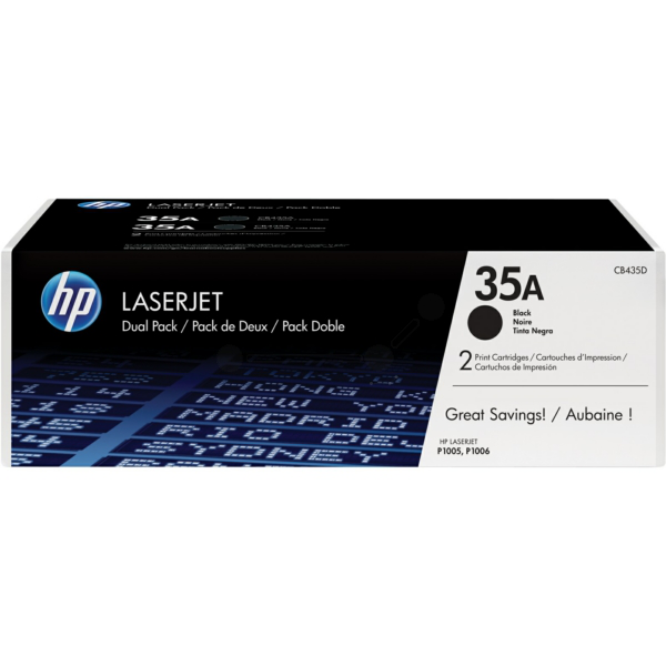 Laserový toner HP 35A 2ks (CB435AD) black (čierna) - originálny