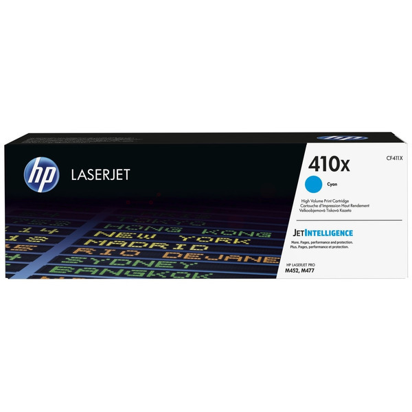 Laserový toner HP 410X (CF411X) cyan (azúrová) - originálny