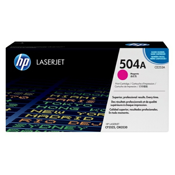 Laserový toner HP 504A (CE253A) magenta (purpurová) - originálny