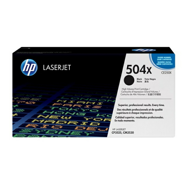 Laserový toner HP 504X (CE250X) black (čierna) - originálny