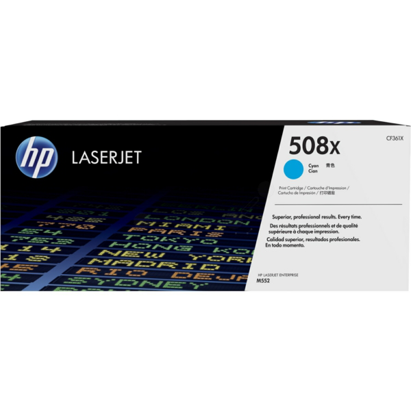 Laserový toner HP 508X (CF361X) cyan (azúrová) - originálny