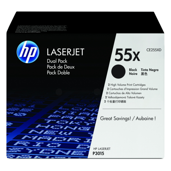 Laserový toner HP 55X (CE255XD) black (čierna) - originálny