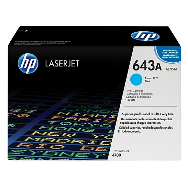 Laserový toner HP 643A (Q5951A) cyan (azúrová) - originálny