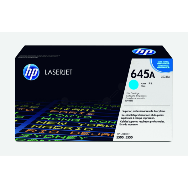 Laserový toner HP 645A (C9731A) cyan (azúrová) - originálny