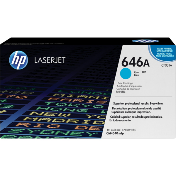 Laserový toner HP 646A (CF031A) cyan (azúrová) - originálny