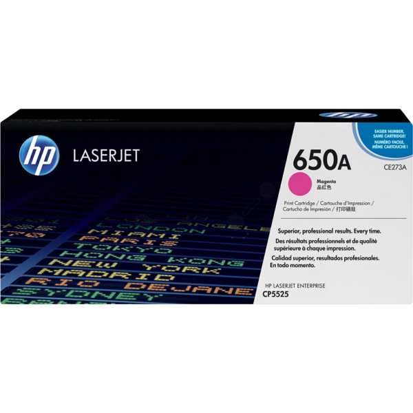 Laserový toner HP 650A (CE273A) magenta (purpurová) - originálny
