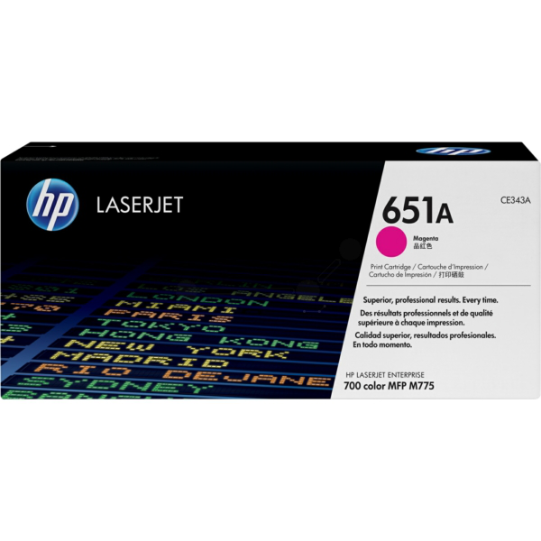 Laserový toner HP 651A (CE343A) magenta (purpurová) - originálny