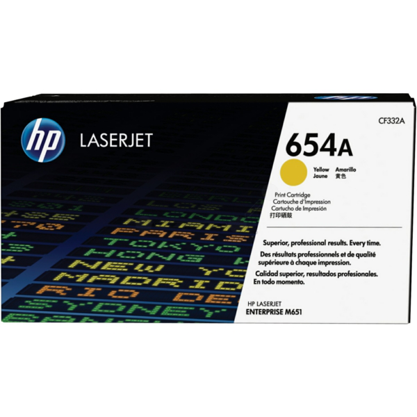 Laserový toner HP 654A (CF332A) yellow (žltá) - originálny