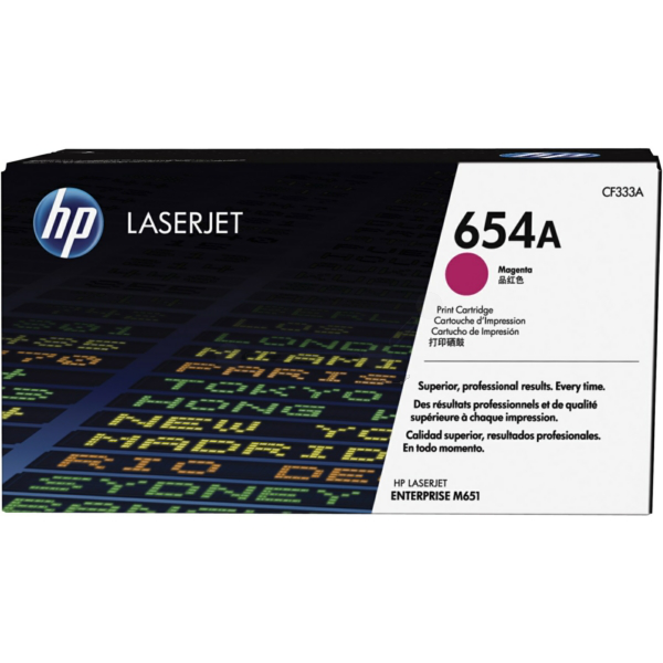 Laserový toner HP 654A (CF333A) magenta (purpurová) - originálny